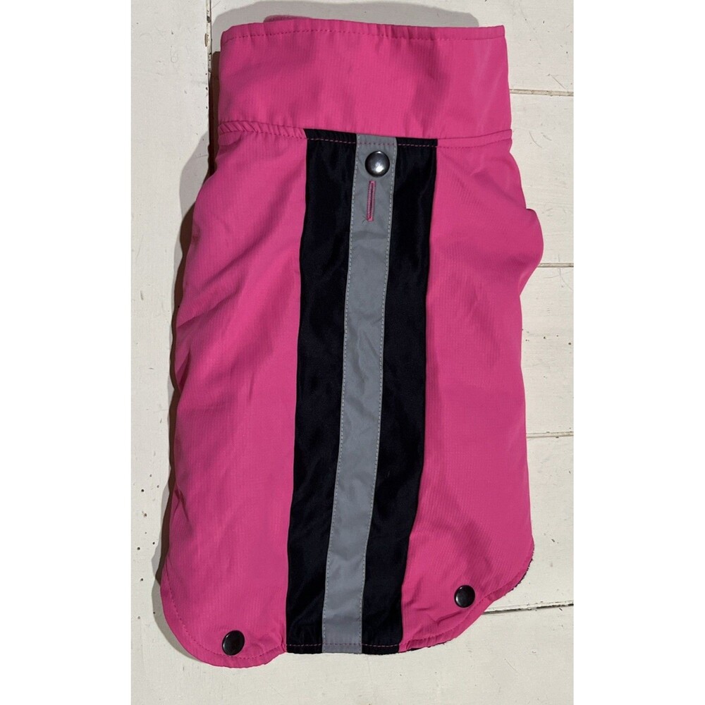 Top Paw Dog Coat Size Medium Adjustable Lined Hot Pink and Black